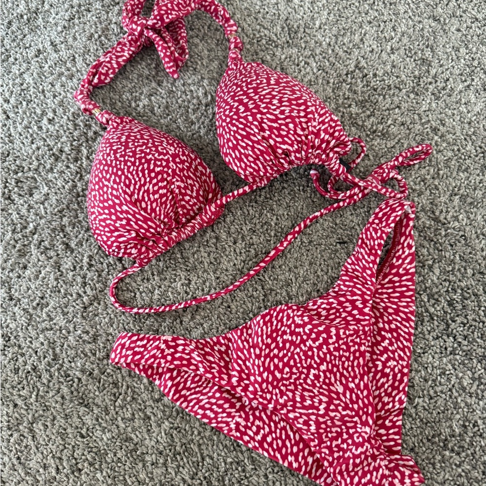 Vix Paula Hermanny Red Patterned Bikini